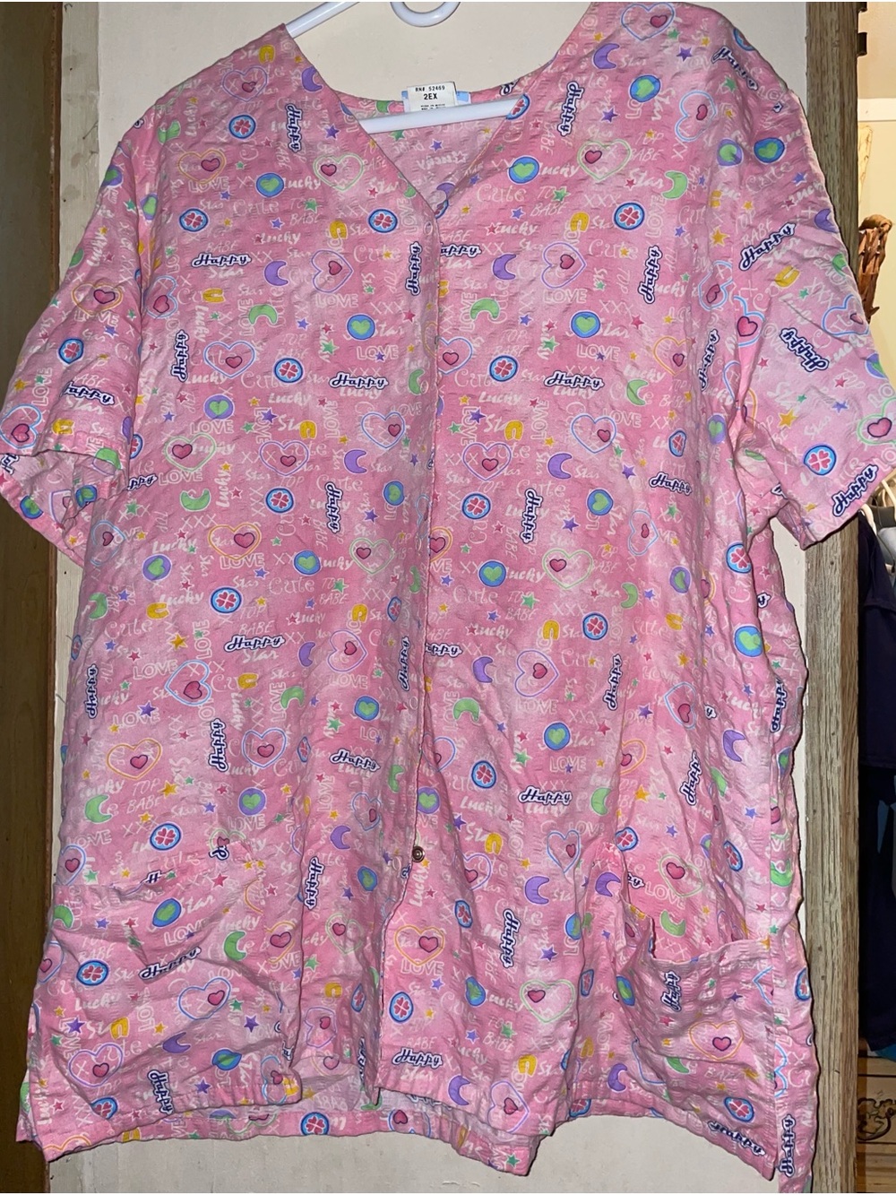 Women’s snap up scrub top